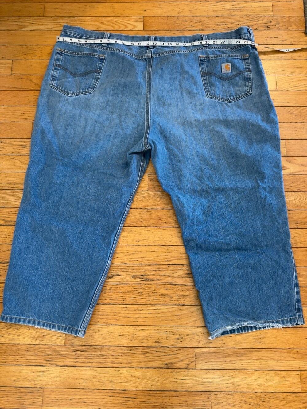 Carhartt Men’s Relaxed Fit Jeans 54x30 Blue Denim Work Pants Straight Leg